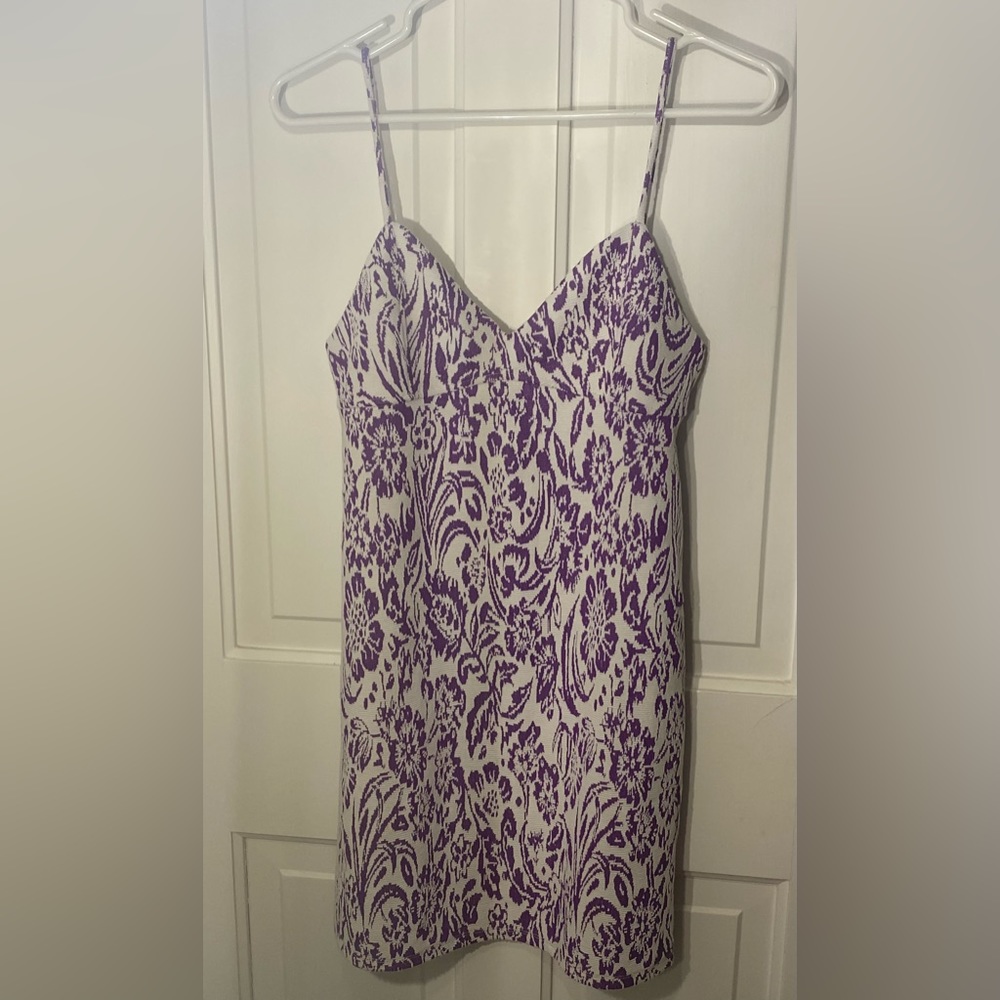 Zara purple floral a line mini dress